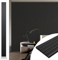 Art3d 4 darabos 272x20,3 cm akusztikus panel fekete fa hatással hangszigeteléshez 1