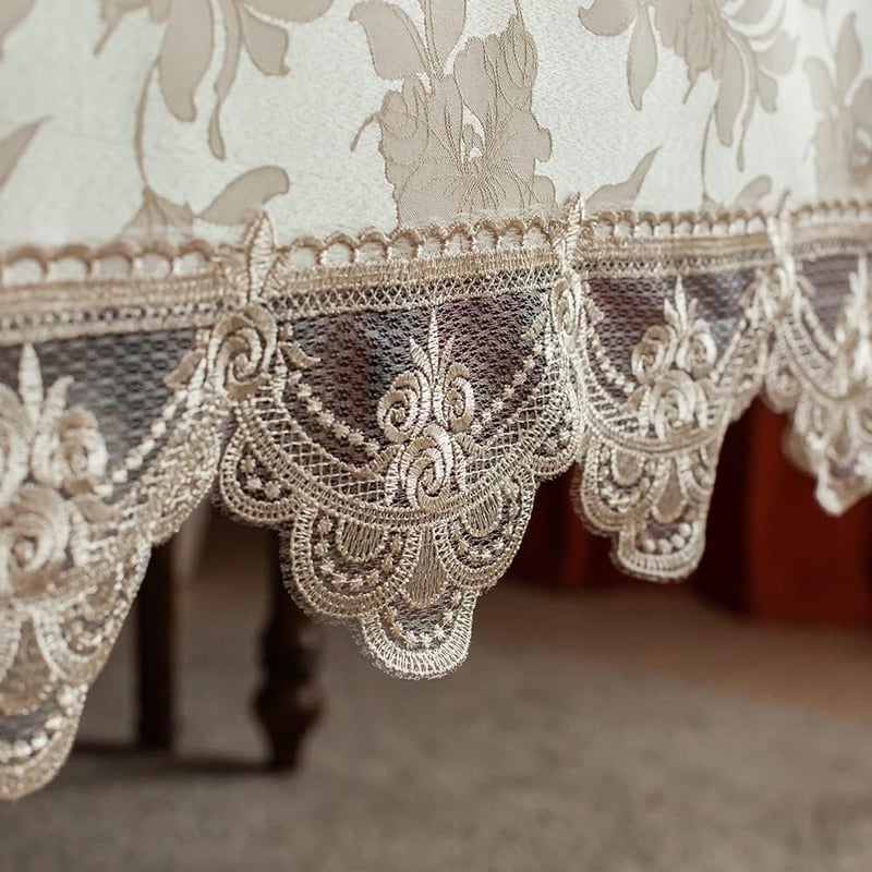 ARTABLE Csipke Jacquard Asztalterítő 140x240cm Bézs Elegáns Esküvőhöz