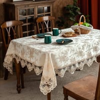 ARTABLE Csipke Jacquard Asztalterítő 140x240cm Bézs Elegáns Esküvőhöz 1