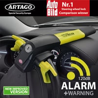 Prémiový zámok na volant Artago 870 2 v 1 s alarmom 120 dB, LED signalizáciou a ochranou proti krádeži pre osobné autá, SUV, pickupy a dodávky 2