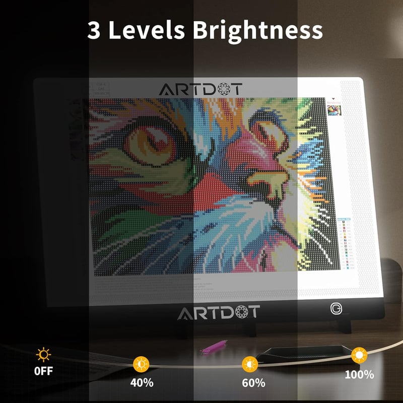ARTDOT A2 LED Rajztábla Gyémántfestéshez Hordozható Vékony Világító Tablet