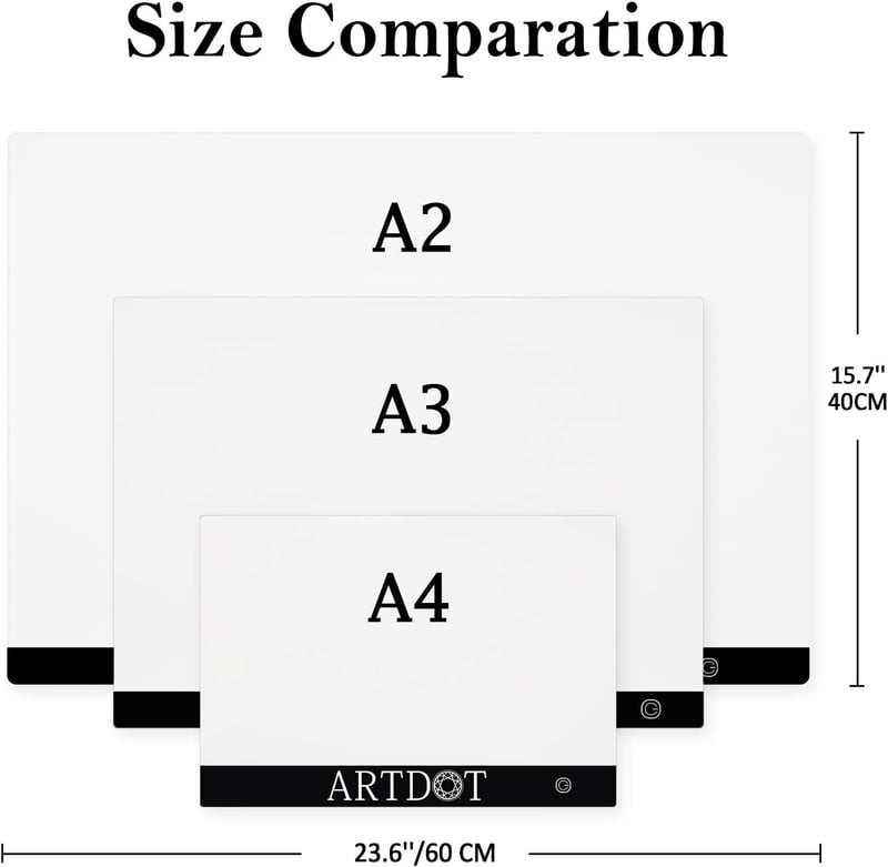 ARTDOT A2 LED Rajztábla Gyémántfestéshez Hordozható Vékony Világító Tablet