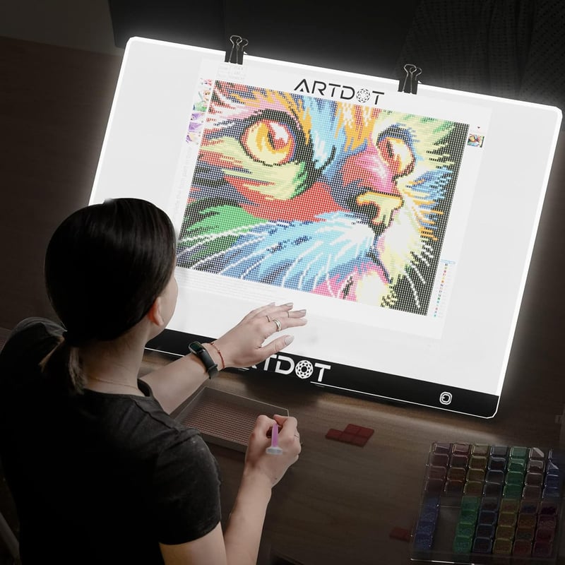 ARTDOT A2 LED Rajztábla Gyémántfestéshez Hordozható Vékony Világító Tablet