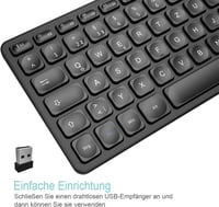 Arteck 2.4 GHz vezeték nélküli billentyűzet numerikus billentyűzettel, USB töltős, Windows kompatibilis 2