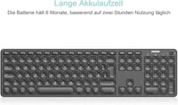 Arteck 2.4 GHz vezeték nélküli billentyűzet numerikus billentyűzettel, USB töltős, Windows kompatibilis 4