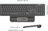 Arteck 2.4 GHz vezeték nélküli billentyűzet numerikus billentyűzettel, USB töltős, Windows kompatibilis 6