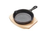 Mini tigaie din fontă Artesa cu fund din lemn de arțar, în cutie cadou – 16 x 11,5 x 2,5 cm, negru/bej 1