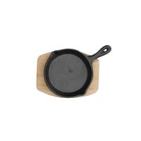 Mini tigaie din fontă Artesa cu fund din lemn de arțar, în cutie cadou – 16 x 11,5 x 2,5 cm, negru/bej 8