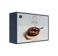 Mini tigaie din fontă Artesa cu fund din lemn de arțar, în cutie cadou – 16 x 11,5 x 2,5 cm, negru/bej 7