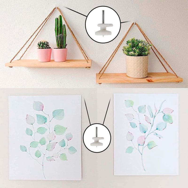 Artextrem Képakasztó Szöges Nélkül - 25 db Falra Szerelhető Képtartó Horog - white us, 1 Tip 25pcs