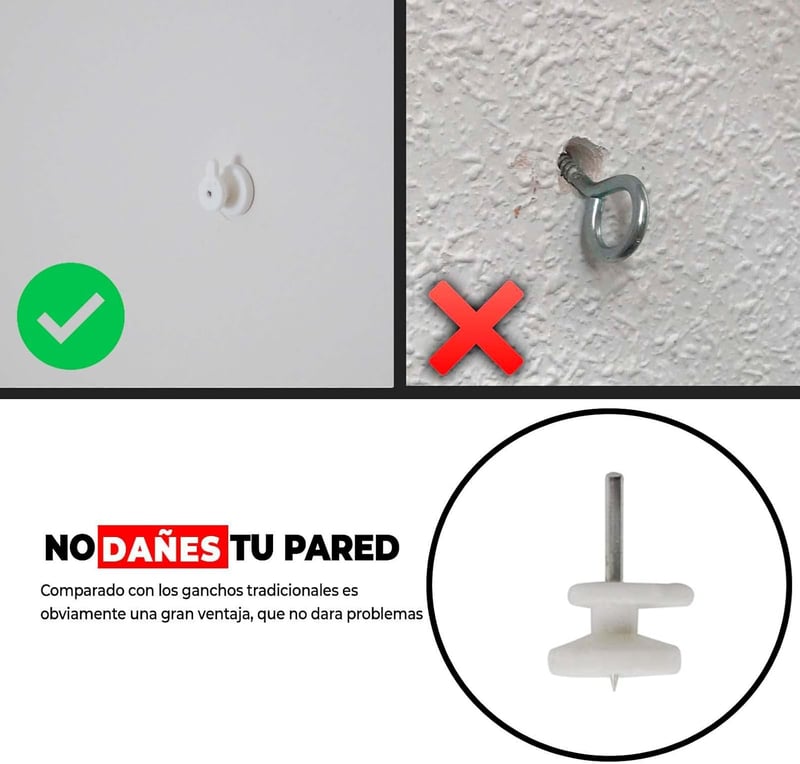 Artextrem Képakasztó Szöges Nélkül - 25 db Falra Szerelhető Képtartó Horog - white us, 1 Tip 25pcs