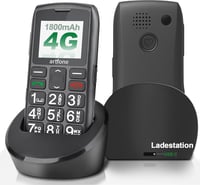 artfone 4G Időseknek Mobiltelefon - Nagyméretű Gombokkal, Töltőállomással, SOS Vészgombbal, T9 Prediktív Szövegbevitellel, USB-C, 1800mAh Ak 1