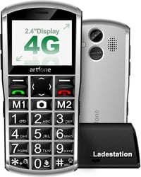 artfone A400 4G Idősbarát Mobiltelefon Nagy Gombokkal, Vészhívó Gombbal, Dual SIM, Asztali Töltőállvánnyal, 2.4" Kijelző 1