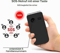 Telefon mobil pentru seniori artfone F20, pliabil, negru, fără abonament, 2G GSM, Dual SIM, butoane mari, ecran color de 2,4 inchi, buton SOS, radio FM, 1300 mAh 7