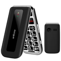 Telefon mobil pentru seniori artfone F20, pliabil, negru, fără abonament, 2G GSM, Dual SIM, butoane mari, ecran color de 2,4 inchi, buton SOS, radio FM, 1300 mAh 1