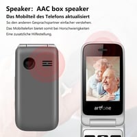Telefon mobil pentru seniori artfone F20, pliabil, negru, fără abonament, 2G GSM, Dual SIM, butoane mari, ecran color de 2,4 inchi, buton SOS, radio FM, 1300 mAh 8