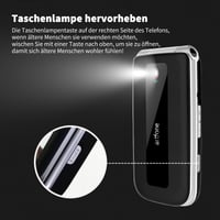 Telefon mobil pentru seniori artfone F20, pliabil, negru, fără abonament, 2G GSM, Dual SIM, butoane mari, ecran color de 2,4 inchi, buton SOS, radio FM, 1300 mAh 5