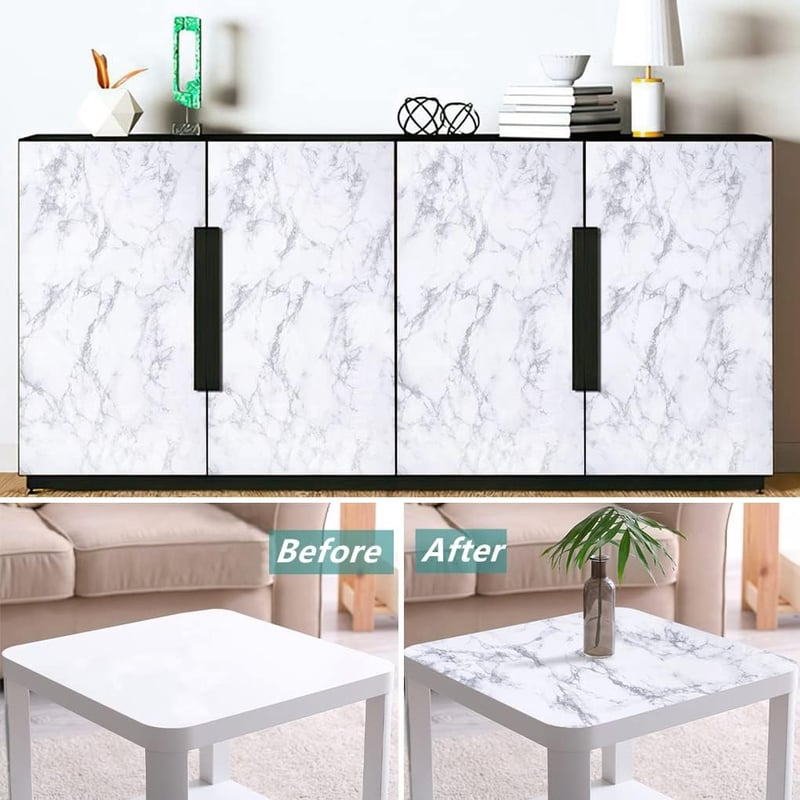 Arthome fehér márvány öntapadós fólia 44cm x 6m bútor és konyha dekorációhoz