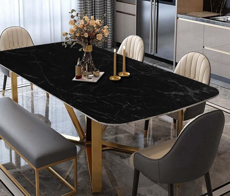 Arthome Fekete Márvány Öntapadós Fólia 30x254 cm - Bútor, Konyhai Munkalap, Polc Dekorációs Vinyl Tapéta Felújításhoz