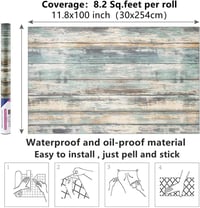Arthome öntapadós falmatrica kék fa mintás 30x254cm bútor dekoráció 7