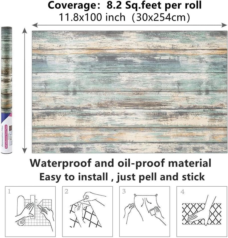 Arthome öntapadós falmatrica kék fa mintás 30x254cm bútor dekoráció