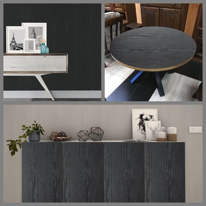 Arthome öntapadós falmatrica rusztikus fa mintával 44cm x 6m fekete