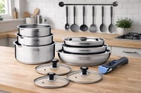 Arthur Martin 5535 Set kuhinjskog posuđa od nehrđajućeg čelika, 15 dijelova, Inox, 26 cm 9