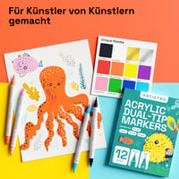 Artistro 12 db kétoldalas akril marker készlet - multicolor 4