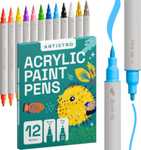 Artistro 12 db kétoldalas akril marker készlet - multicolor 1