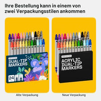 Set 24 Markere Acrilice cu Două Capete Artistro, Vârf Rotund și Vârf Fin pentru Piatră, Sticlă, Lemn și Textile 7