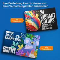 Set 24 Markere Acrilice cu Două Capete Artistro, Vârf Rotund și Vârf Fin pentru Piatră, Sticlă, Lemn și Textile 9