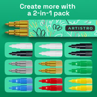 Akrylový popisovač Artistro, zlatý, 0,7 mm extra tenký hrot, 2 ks 7