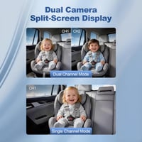 Artman Baba Autokamera pre 2 deti, 7,2-palcový duálny HD 1440P IPS dotykový displej s rozdelenou obrazovkou, infračervené nočné videnie a 360° otáčanie, pre všetky autá 4