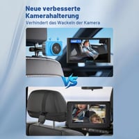 Artman Baba Autokamera pre 2 deti, 7,2-palcový duálny HD 1440P IPS dotykový displej s rozdelenou obrazovkou, infračervené nočné videnie a 360° otáčanie, pre všetky autá 6