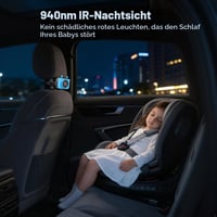 Artman Baba Autokamera pre 2 deti, 7,2-palcový duálny HD 1440P IPS dotykový displej s rozdelenou obrazovkou, infračervené nočné videnie a 360° otáčanie, pre všetky autá 5