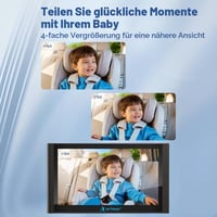 Artman Baba Autokamera pre 2 deti, 7,2-palcový duálny HD 1440P IPS dotykový displej s rozdelenou obrazovkou, infračervené nočné videnie a 360° otáčanie, pre všetky autá 7