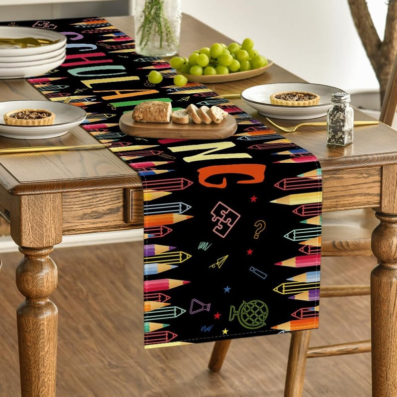 Artoid Mode Fekete Iskolakezdés Asztali Futó 40x180 cm Dekoráció