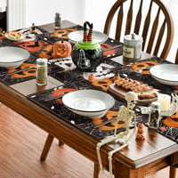 Artoid Mode Halloween pókhálós töklámpás asztalterítő készlet 6 db 30 x 45 cm mosható konyhai parti dekoráció 6