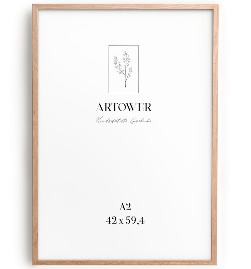 Ramă foto poster Artower DIN A2 42x59,4 cm, stejar, lemn natural, subțire, stil vintage, pentru colaj