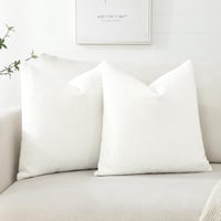 Artscope 2 db Boucle díszpárnahuzat 50x50 cm fehér dekoratív kanapépárna huzat autó ágyhoz 5