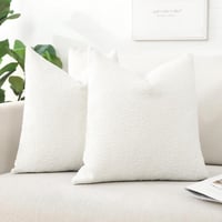 Artscope 2 db Boucle díszpárnahuzat 50x50 cm fehér dekoratív kanapépárna huzat autó ágyhoz 1