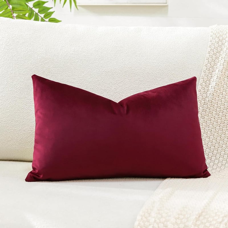 Artscope Bársony Párnahuzat 40x60 cm Bordó Dekoratív Kanapé Lumbar Párnához