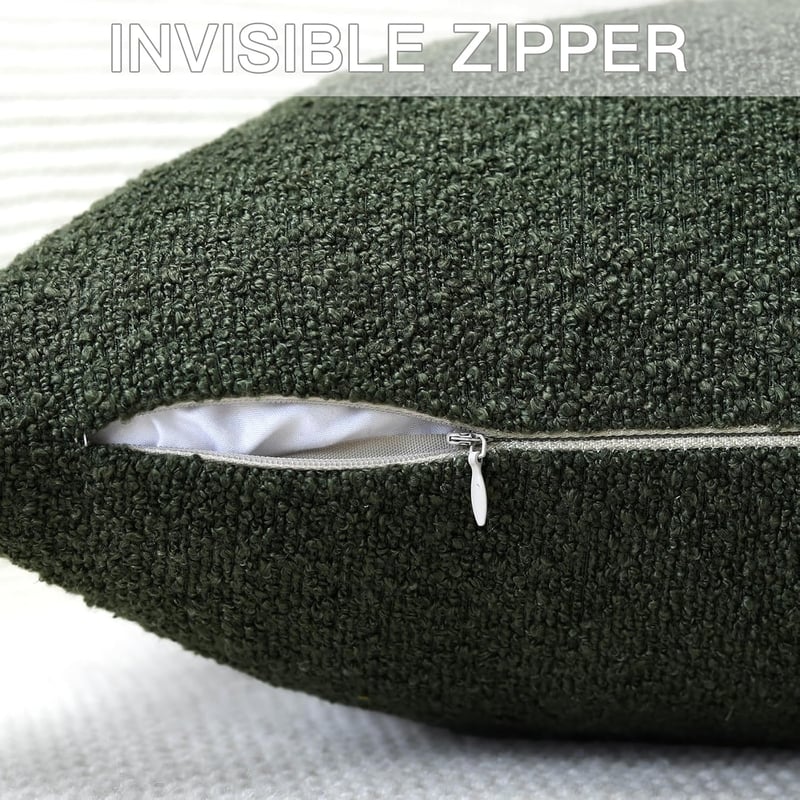Artscope Boucle Párnahuzat 50x50 cm Erdei Zöld Modern Dekoratív Kanapé Hálószoba