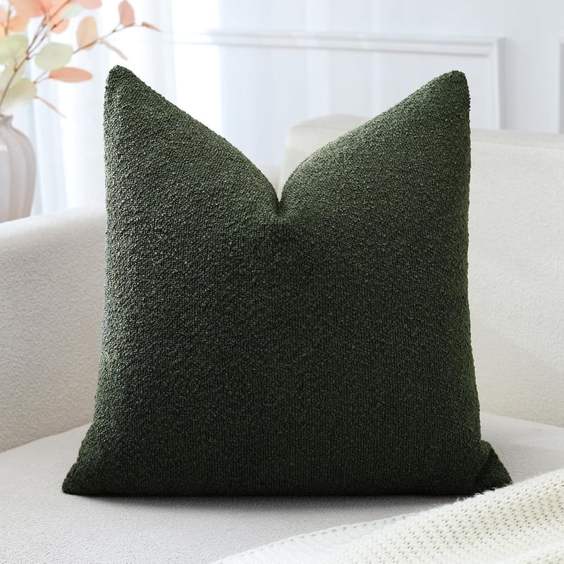 Artscope Boucle Párnahuzat 50x50 cm Erdei Zöld Modern Dekoratív Kanapé Hálószoba