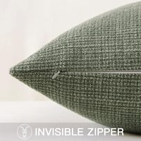 Artscope egyszínű len díszpárnahuzat szett 1 db 30 x 50 cm szürke-zöld kanapéhoz és hálószobához otthoni dekoráció 3