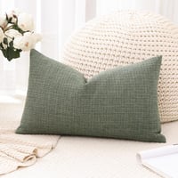 Artscope egyszínű len díszpárnahuzat szett 1 db 30 x 50 cm szürke-zöld kanapéhoz és hálószobához otthoni dekoráció 6