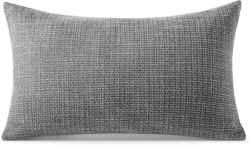 Artscope Egyszínű lenvászon díszpárnahuzat 40 x 60 cm, sötét szürke, kanapéra és ágyra, 1 db