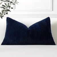 Artscope kordbársony díszpárnahuzat sötétkék 40 x 60 cm kanapépárna huzat nappaliba hálószobába 1