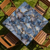 artslion Umývateľný obrus 85x85 cm štvorcový elastický vodoodolný obrus do interiéru aj exteriéru na balkón záhradu kuchyňu dekorácia - sivý 2