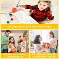 Arttoplus Sada na maľovanie podľa čísel pre deti s rámom a dreveným stojanom - Akrylové farby s motívom jednorožca pre začiatočníkov, pre dievčatá od 5 do 10 rokov, 20x30 cm 7